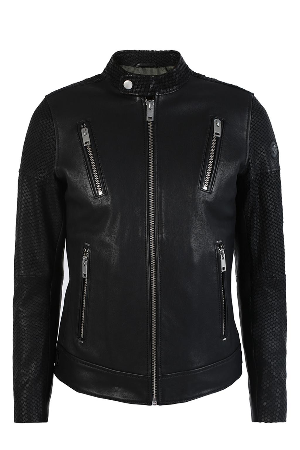 Band collar leather jacket Diesel Vitkac France